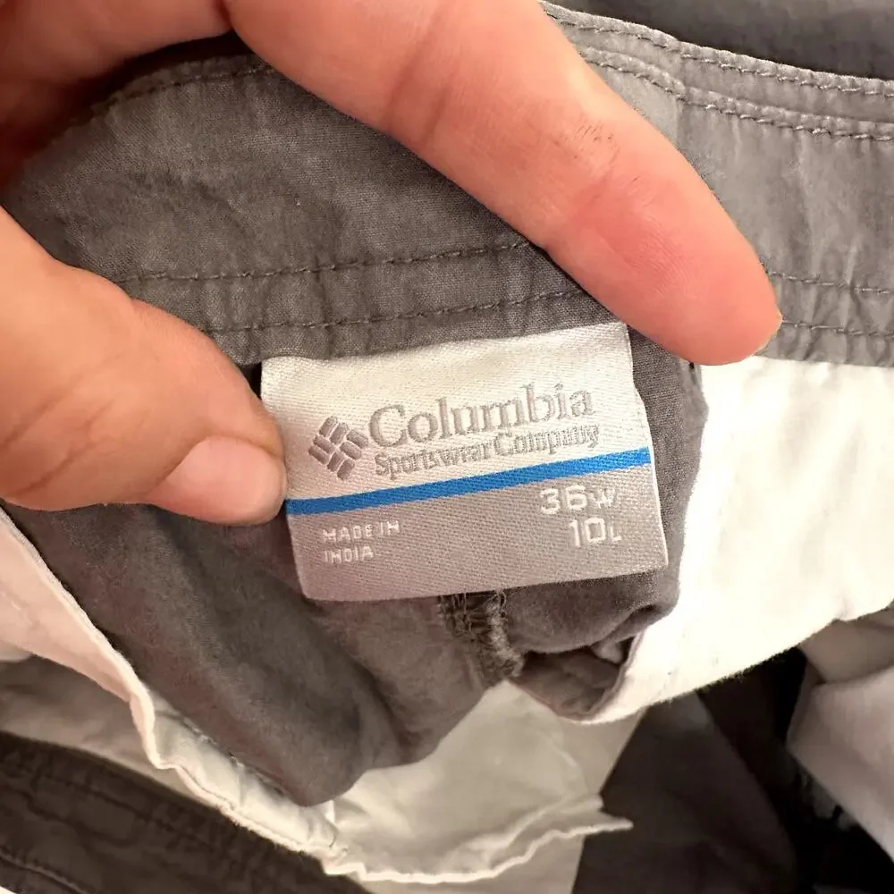 Columbia Mens 36 Washed Out Shorts Gray Hiking Climbing Camping Fishing Outdoors